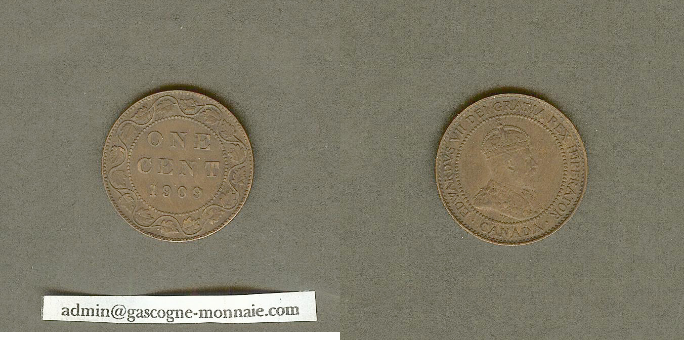 Canada large cent 1909 AU